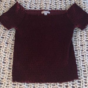 Maroon Off the Shoulder Top